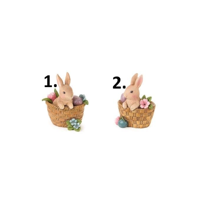 Nuvole di Stoffa Zajac v košíku polyresin 12 cm 46110 - obrázok 1