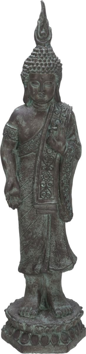 Cementová záhradná dekorácia sochy stojaceho buddhu s čiernym pretieraním 87 cm 43131 - obrázok 1