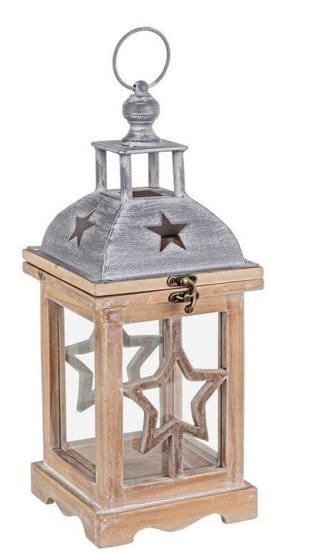 Bizzotto Lampáš drevo kovová strieška 16x16x41 cm 46892 - obrázok 1