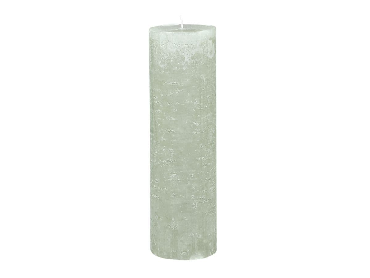 Rustikálna stĺpová sviečka v zelenkavej farbe 35x10 cm Chic Antique 33776 - obrázok 1