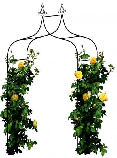 Kovová čierna záhradná pergola v tvare oblúka s dekoratívnym špicom 150x37x240cm 26179 - obrázok 1