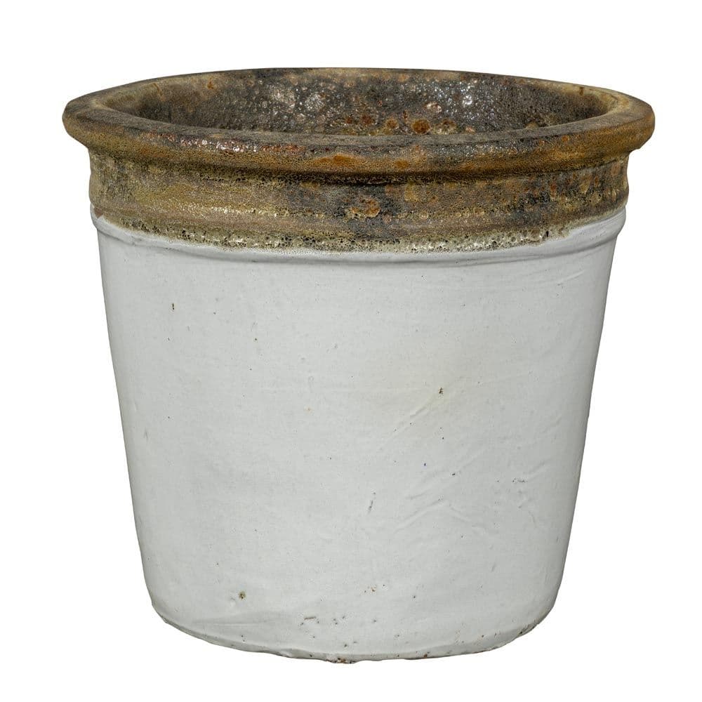 Keramický kvetináč v bielom farebnom prevedení s jednoduchým glazovaným dekorovaním 53 x 53 x 46 cm 43706 - obrázok 1