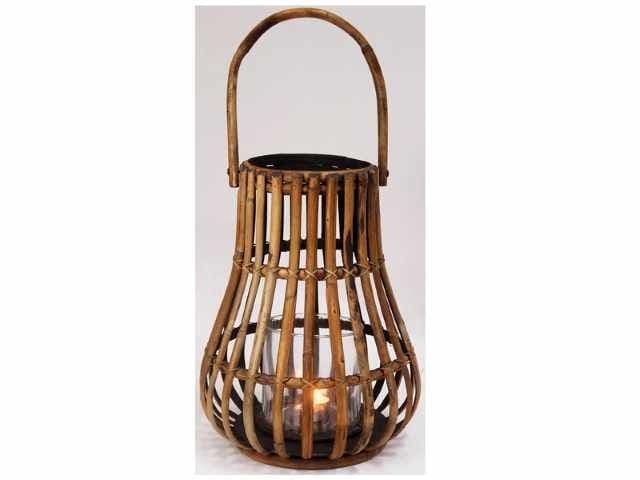 Ratanový lampáš v prírodnom farebnom prevedení s rúčkou 25 x 45 cm 42968 - obrázok 1