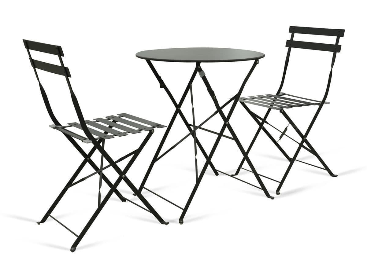 Bistro kovová skladacia stolička v čiernom farebnom prevedení 80 cm 36414 - obrázok 1