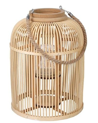Lampáš prútený v prírodnej farbe s nevšedným vzhľadom a s ľanovým uškom 34916 - obrázok 1