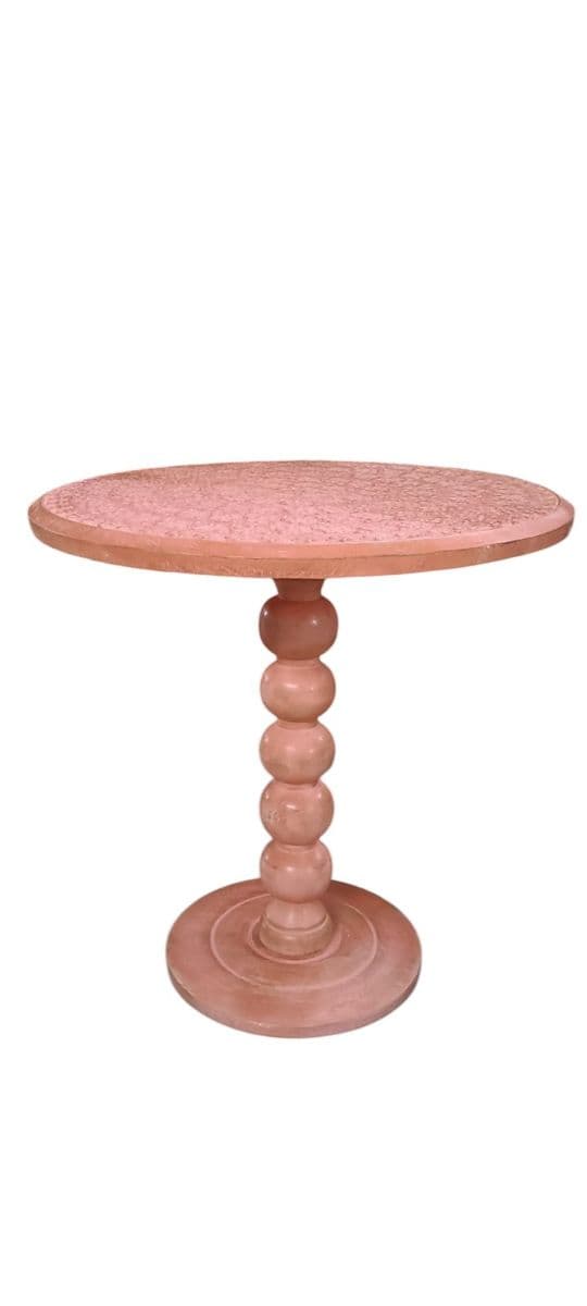 Imbarro stolík v oranžovom farebnom prevedení s vyrezávaným dekorovaním 45 x 45 cm 44858 - obrázok 1