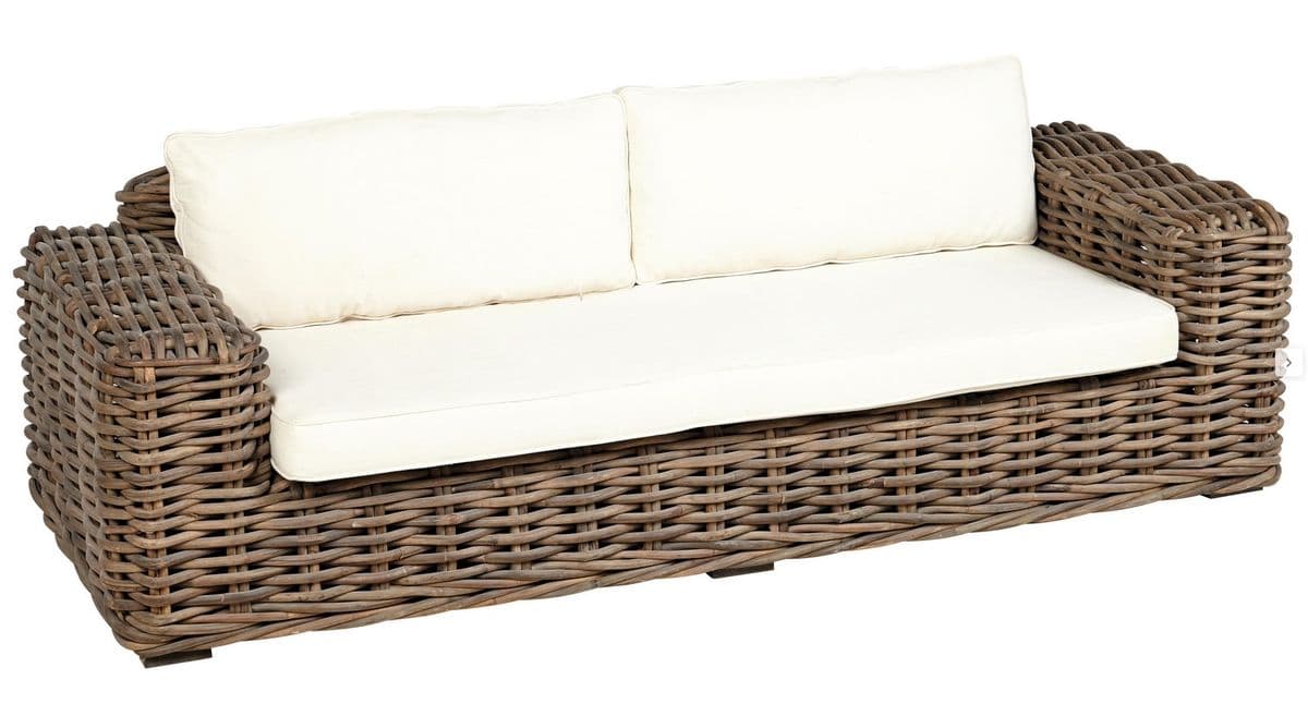 Sedačka s vankúšmi v elegantnom prírodnom vzhľade a poduškami 219x90x60cm 47309 - obrázok 1