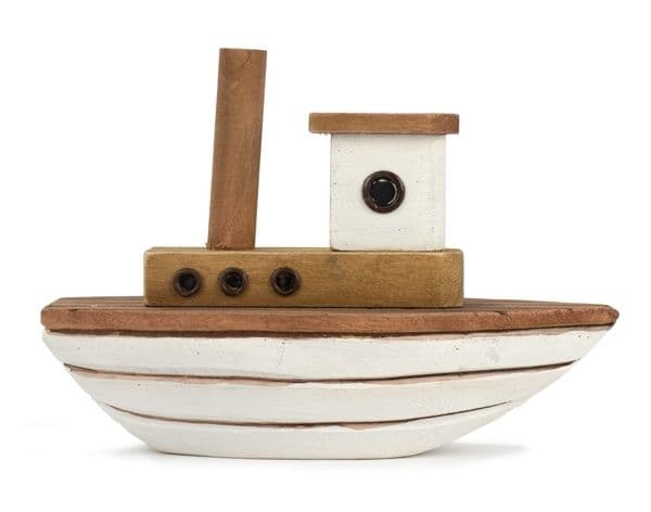 Baden Ľod drevená bielo-hnedá 12 cm 46796 - obrázok 1