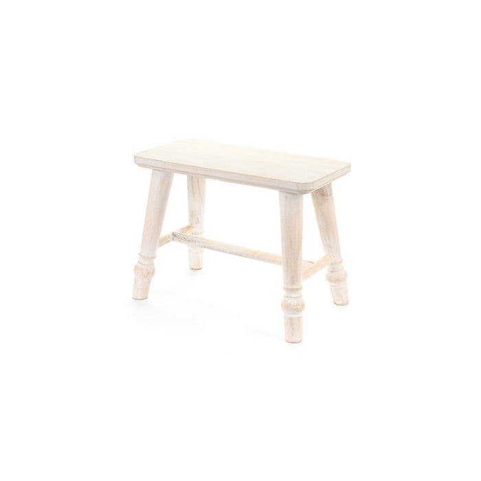 Nuvole di Stoffa Stolík drevený s bielou patinou 39x23x29 cm 46182 - obrázok 1