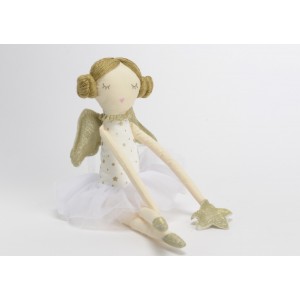 Textilná dekorácia bábika Clara s anjelskými krídlami 42 cm 32063