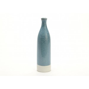 Váza v tvare fľaše modrá keramická, výška 25cm 32139