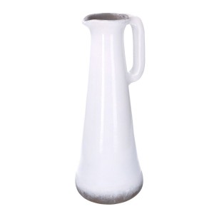 Masívna keramická biela váza - džbán s keramickou rúčkou výška 47 cm 31621