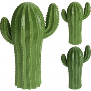 Zelený kaktus keramický s kaktusovými výhonkami 24340