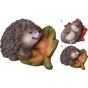 Keramický ježko s listom 11x8cm 31991