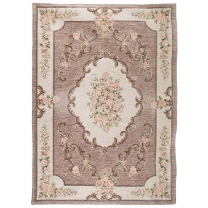 Bavlnený koberec v krásnej pudrovo-ružovej farbe s jednoduchým dekorom kvetiniek 85 x 150 cm Blanc Maricló 39974