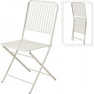 Bistro kovová skladacia stolička v bielom farebnom prevedení 48 x 45 x 93 cm 41483