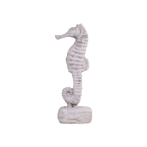 Cementová dekorácia morského koníka v sivej farbe na podstavci s výškou 17 cm  Chic Antique 36722