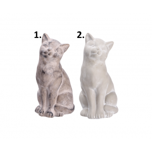 Cementová dekorácia v tvare sediacej mačičky v dvoch prevedeniach 11 x 11,5 x 23 cm 41921