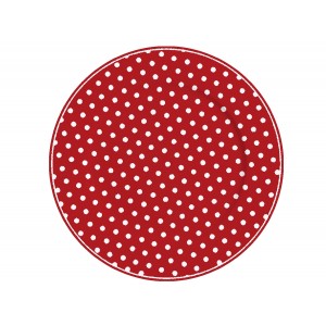 Červený retro porcelánový plytký tanier s bodkovaným bielym dekorom o priemere 23 cm Isabelle Rose 35888