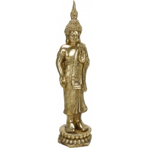 Dekorácia stojacej postavy budhu na podstavci v zlatom farebnom prevedení 87 cm 40586