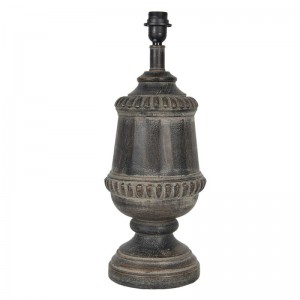 Drevená stolná lampa v hnedom farebnom prevedení v ošúchanom vintage štýle 21 x 55 cm Clayre & Eef 43231