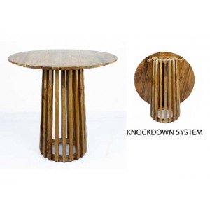 Drevený okrúhly stôl z teakového dreva v prírodnom farebnom prevedení 80 x 78 cm 42946