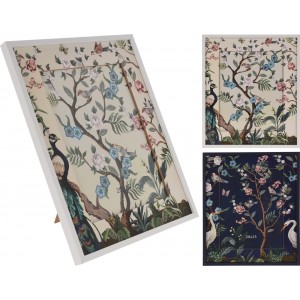 Drevený vintage fotorám s motívom pávov alebo volaviek v dvoch farebných prevedeniach 29 x 34 cm 36439