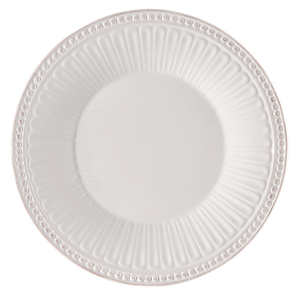 Biely keramický tanier s jemným vzorovaním 20 cm Clayre-Eef 23308