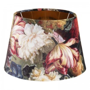 Farebné textilné tienidlo s jednoduchým a elegantným motívom kvetov 24 x 16 cm Clayre & Eef 37601