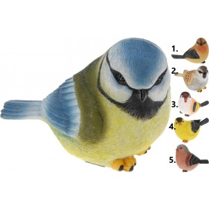 Farebný sediaci vtáčik na výber z piatich farebných prevedení 17x8,5x11 cm 33429