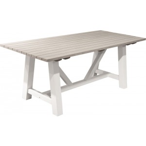 Drevený jedálenský stôl v béžovo bielej farbe v provensálskom štýle 200*90 cm 22670
