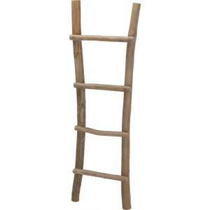Drevený teakový rebrík so štyrmi priečkami 150 cm 24239