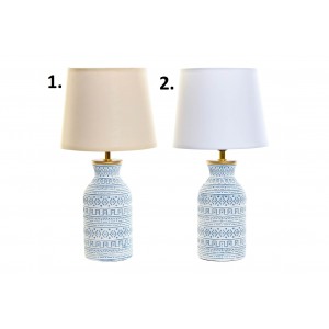 Keramická biela dekorácia lampy s modrým dekorom v dvoch prevedeniach 20 x 20 x 39 cm 37016