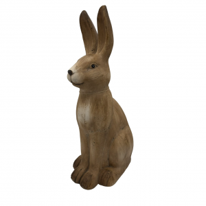 Keramická dekorácia sediaceho zajačika v hnedom farebnom prevedení 33 x 22,5 x 60,8 cm 42699