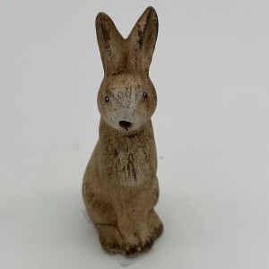 Keramická dekorácia sediaceho zajačika v hnedom farebnom prevedení 6 x 4,5 x 13,6 cm 42688