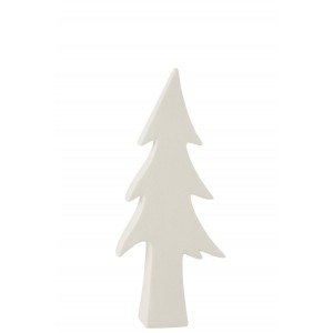 Keramická dekorácia vianočného stromčeka v bielom farebnom prevedení 7 x 19,5 x 45 cm Jolipa 42291