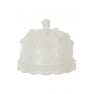 Keramická dóza s poklopom v bielom farebnom prevedení s dekorom ružičiek 26,5 x 26,5 x 21,5 cm Blanc Maricló 41750
