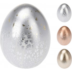 Keramické metalické veľkonočné vajíčko v troch farebných prevedeniach 14 cm 37103