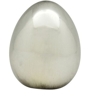 Keramické strieborné vajíčko v jednoduchom štýle 16 x 16 x 22,5 cm 39464