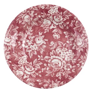 Keramický hlboký  tanier v bielom farebnom prevedení s kvetovaným staroružovým dekorom o priemere 23 cm Blanc Maricló 41761