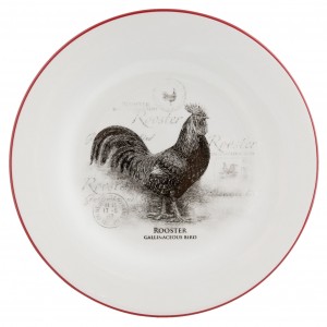 Keramický tanier s motívom kohúta Ø 26 x 3 cm Clayre-Eef 23173