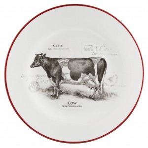 Keramický tanier s motívom kravy Ø 20 x 2 cm Clayre-Eef 23175