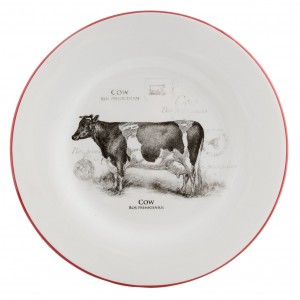 Keramický tanier s motívom kravy Ø 26 x 3 cm Clayre-Eef 23303