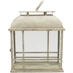 Kovová dekorácia lampáša v krémovom farebnom prevedení s patinou 38 x 18 x 45 cm 41053