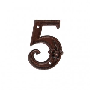 Kovové číslo 5 na dom 8,1x1,1x11,6 cm Esschert design