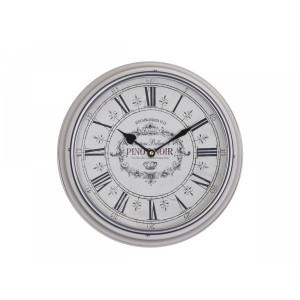 Krémové nástenné hodiny s rímskymi číslami a pohyblivým hodinovým strojčekom 31 x 6 cm Chic Antique 41032