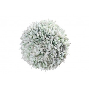 Umelá zeleno-biela guľa z umelých rastlín s priemerom 12cm 25211