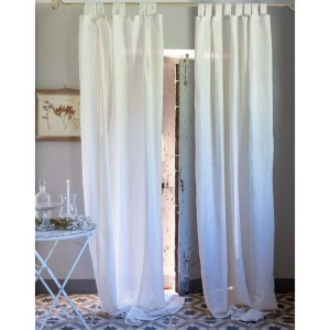 Látková záclona - záves v bielej priehľadnej farbe s pútkami na zavesenie 150 x 290 cm Blanc Maricló 41798