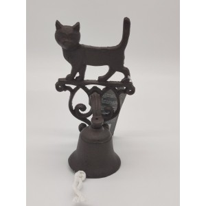 Liatinový závesný držiak s mačičkou a zvončekom so šnúrkou 14,3 x 13,2 x 24,2 cm Esschert Design 38066