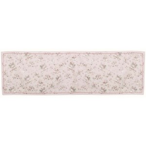 Mäkučký béžový koberec s kvetinovým vzorom v schaby chic romantickom štýle 58 x 180 cm Blanc Maricló 37197